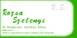 rozsa szelenyi business card